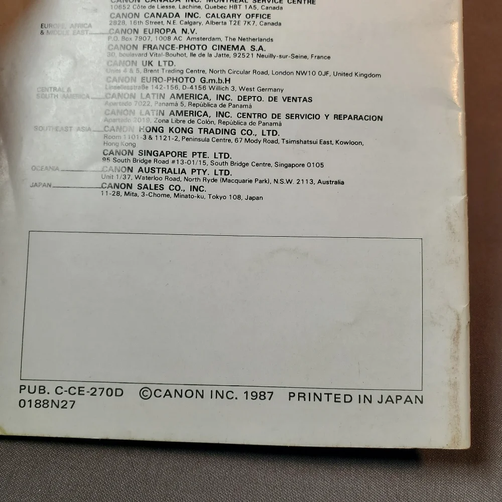 Original Canon EOS 650 Camera Brochure 1987 Edition